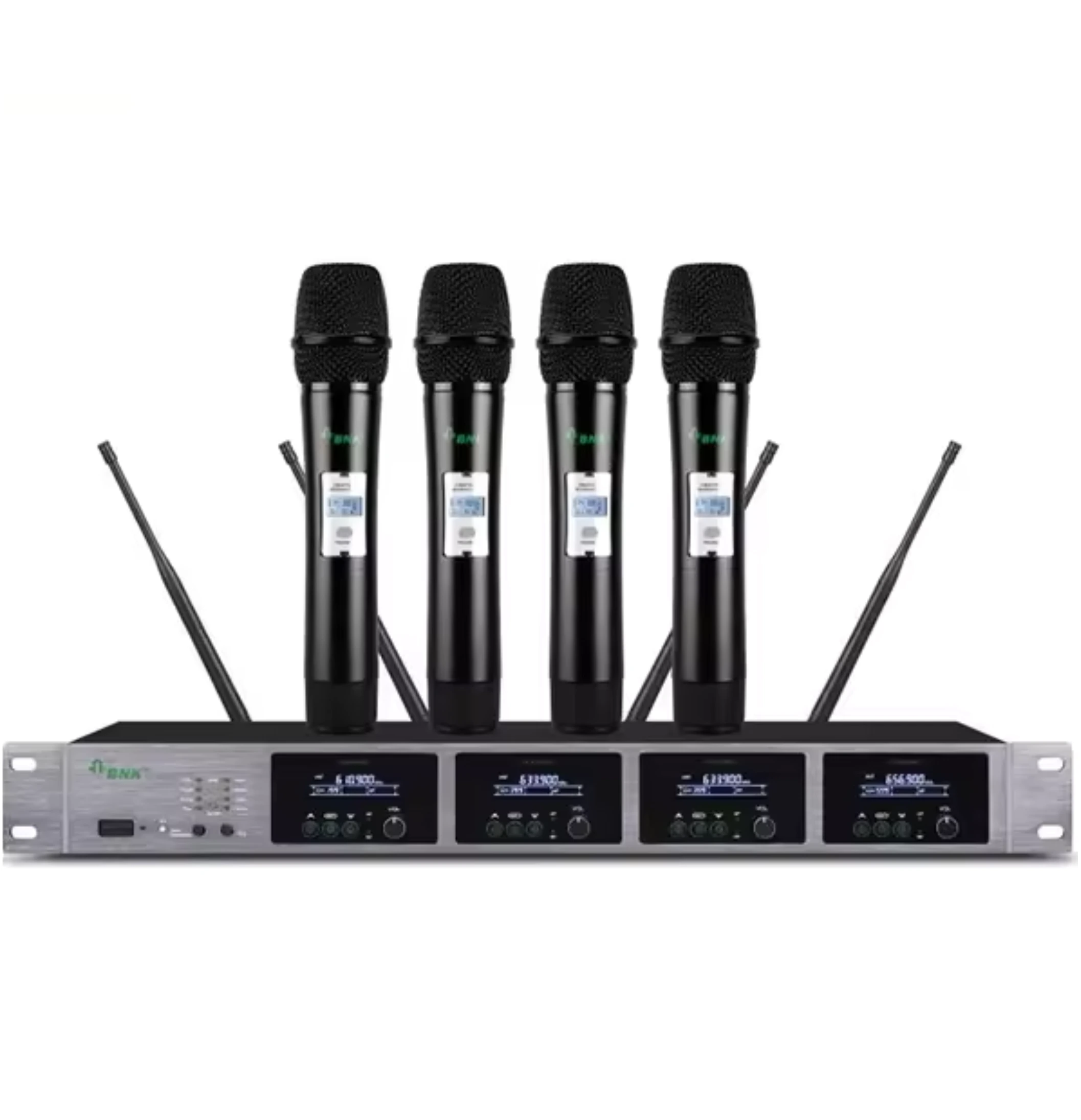 thumbnail image 2 of Dual Channel UHF Wireless Mic System - 2 Handheld Mics With 400ft Range 2 of 4